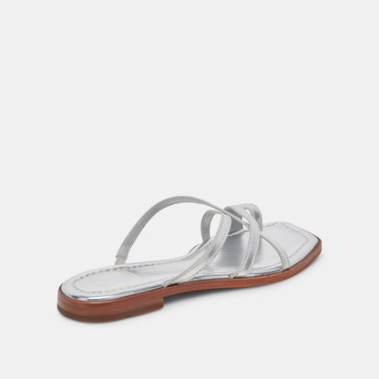 INDIGO SANDALS SILVER DISTRESSED LEATHER