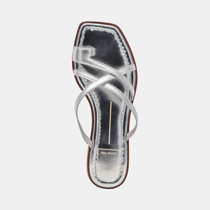 INDIGO SANDALS SILVER DISTRESSED LEATHER