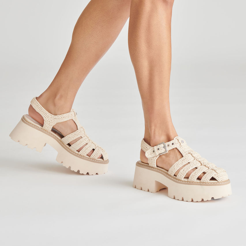 LASLY SANDALS OATMEAL KNIT