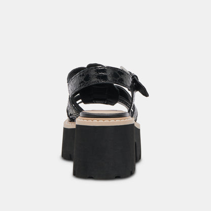 LATICE SANDALS MIDNIGHT EMBOSSED LEATHER