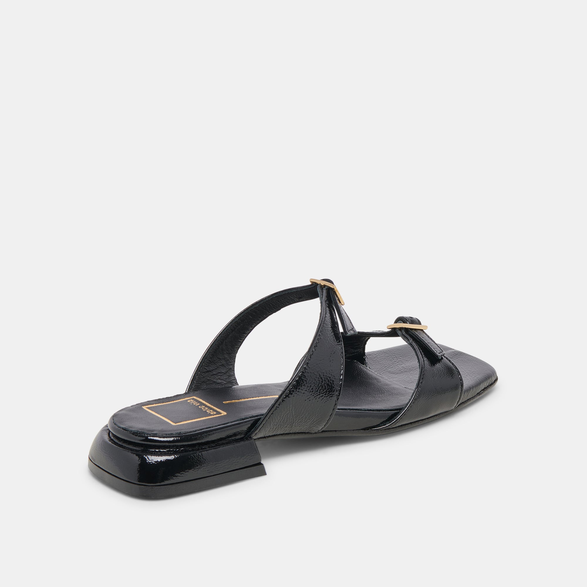 LAVERN SANDALS MIDNIGHT CRINKLE PATENT – Dolce Vita