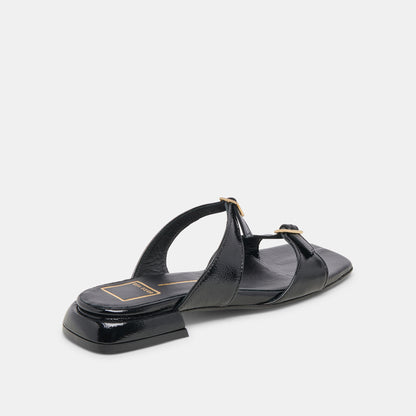 LAVERN SANDALS MIDNIGHT CRINKLE PATENT