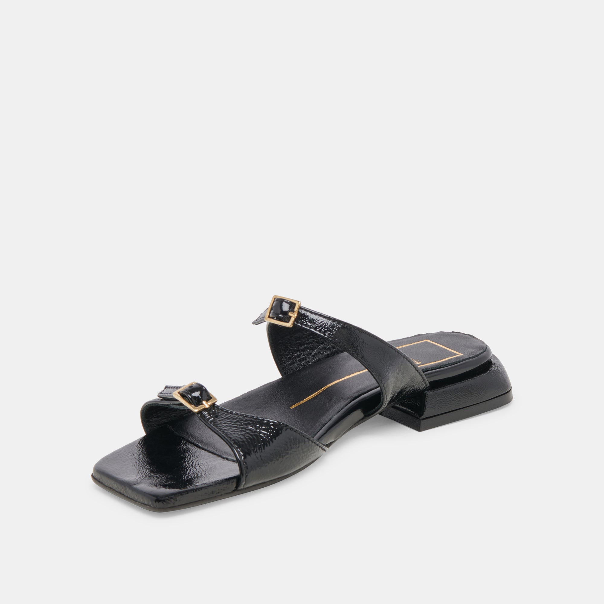 LAVERN SANDALS MIDNIGHT CRINKLE PATENT – Dolce Vita