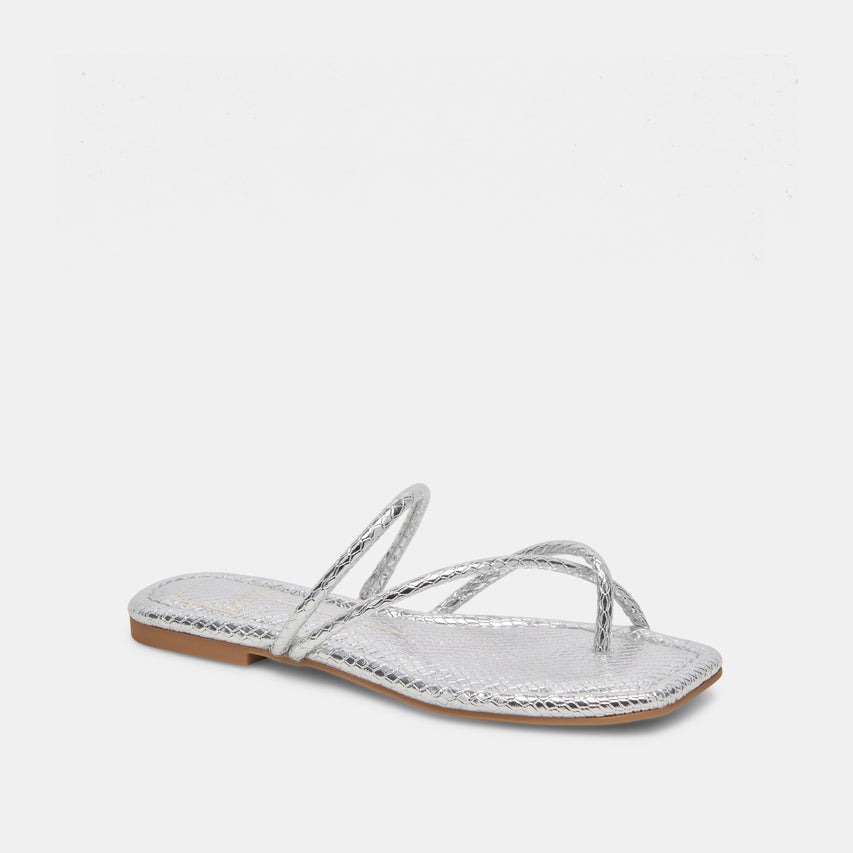 LEANNA SANDALS SILVER EMBOSSED STELLA