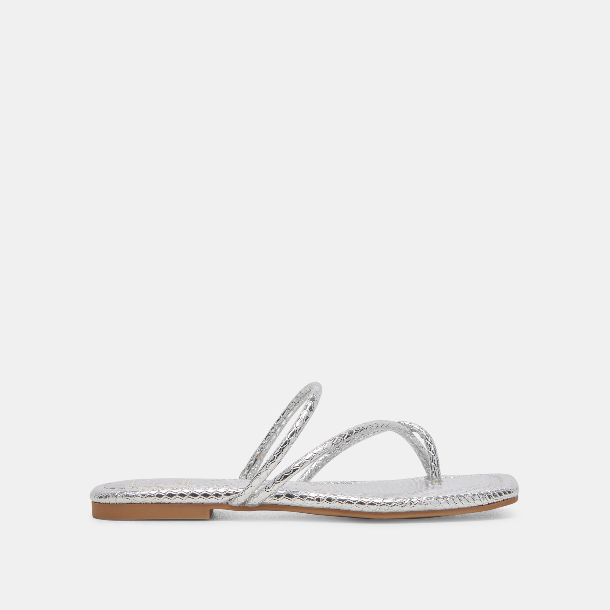 LEANNA SANDALS SILVER EMBOSSED STELLA – Dolce Vita