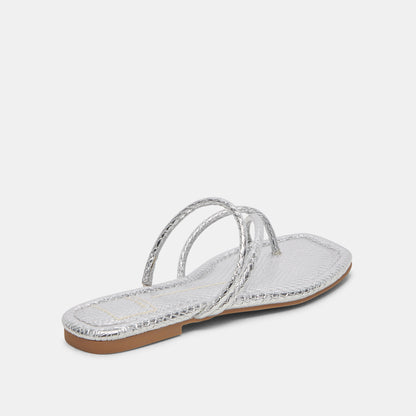 LEANNA SANDALS SILVER EMBOSSED STELLA