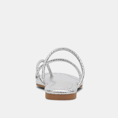 LEANNA SANDALS SILVER EMBOSSED STELLA