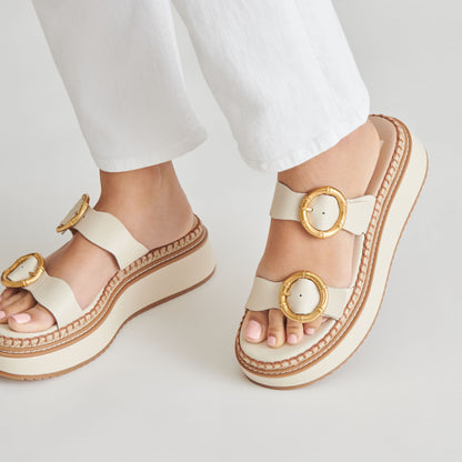 RYSHA SANDALS IVORY LEATHER