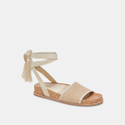 SALACY SANDALS WHITE NATURAL RAFFIA