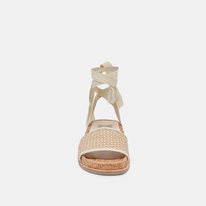 SALACY SANDALS WHITE NATURAL RAFFIA