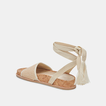 SALACY SANDALS WHITE NATURAL RAFFIA