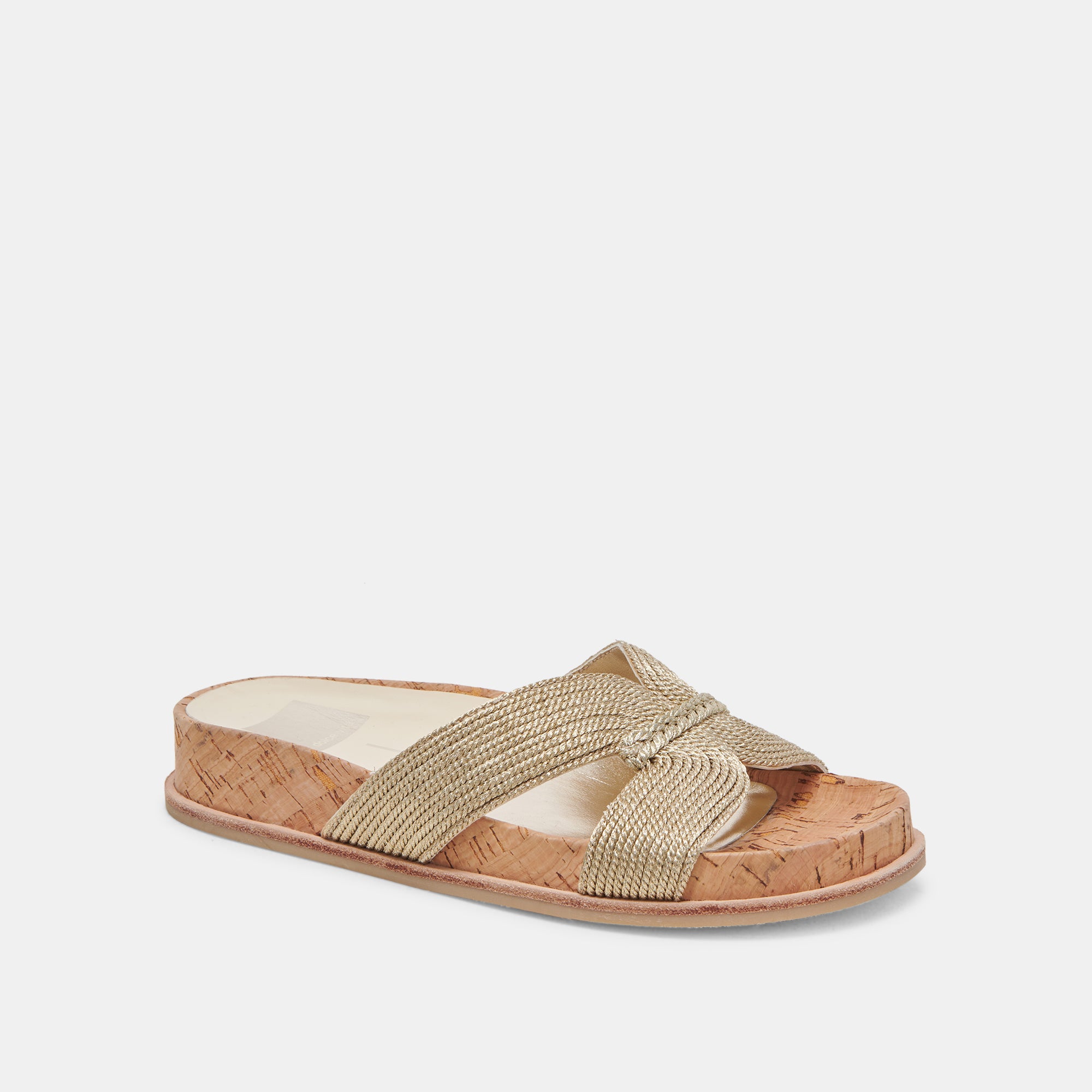 SELDA WIDE SANDALS GOLD RAFFIA – Dolce Vita