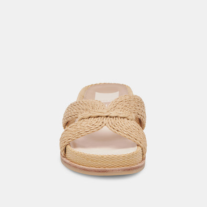 SELDA WIDE SANDALS LT NATURAL RAFFIA