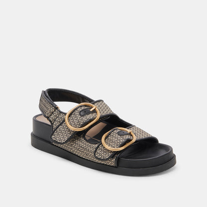 STARLA SANDALS BLACK MULTI WOVEN