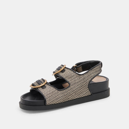 STARLA SANDALS BLACK MULTI WOVEN