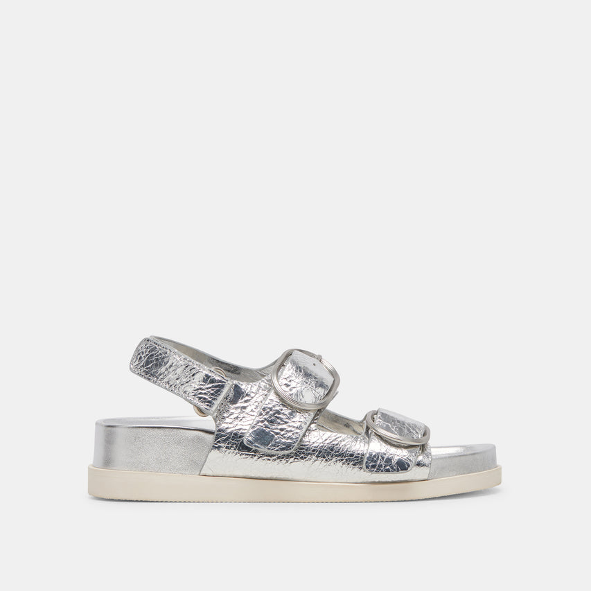 STARLA SANDALS SILVER DISTRESSED LEATHER