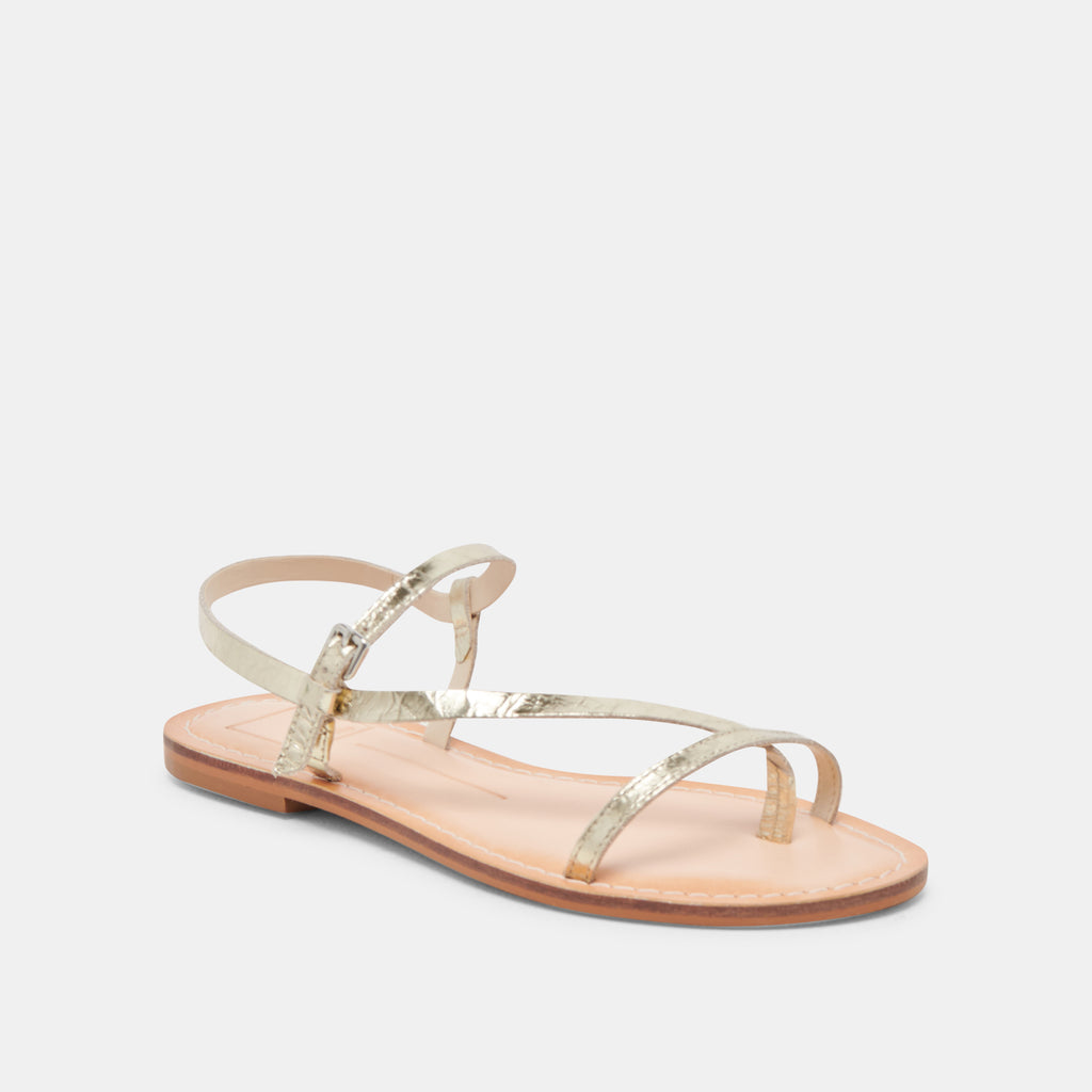 WANDRE SANDALS GOLD DISTRESSED LEATHER - image 2