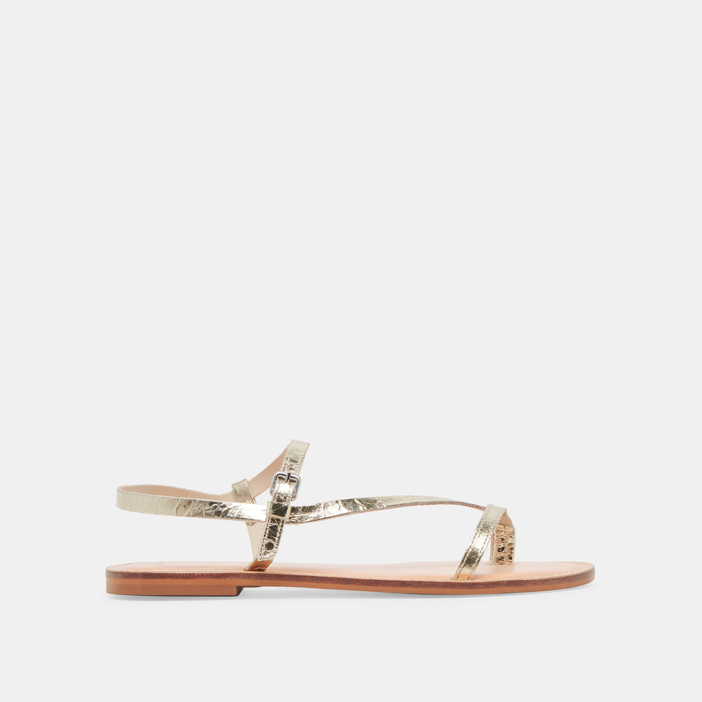 WANDRE SANDALS GOLD DISTRESSED LEATHER - image 1