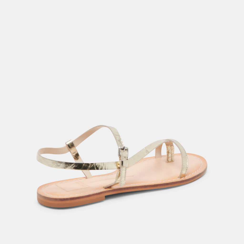 WANDRE SANDALS GOLD DISTRESSED LEATHER - image 3