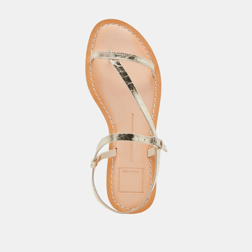 WANDRE SANDALS GOLD DISTRESSED LEATHER - image 8