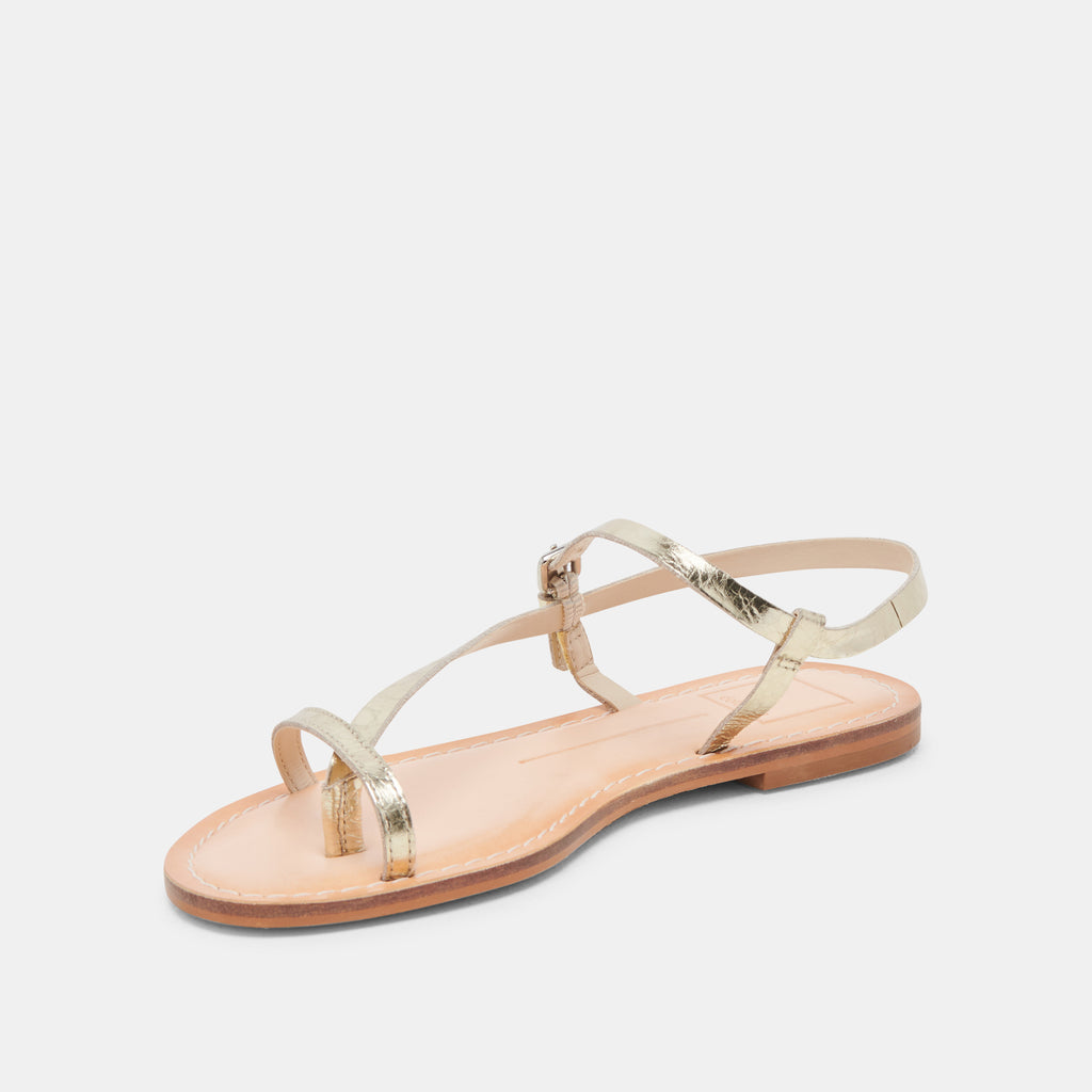 WANDRE SANDALS GOLD DISTRESSED LEATHER - image 4