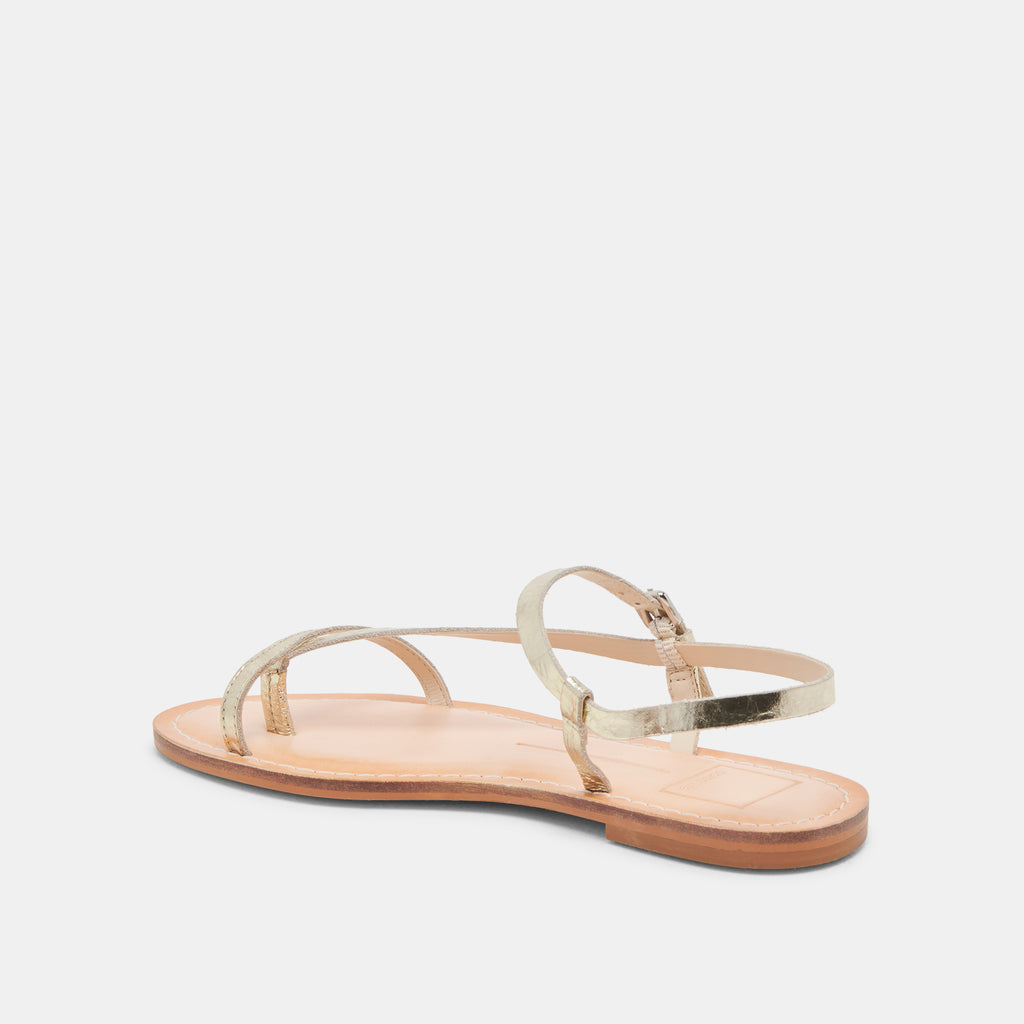 WANDRE SANDALS GOLD DISTRESSED LEATHER - image 5