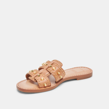 WESLA STUD SANDALS HONEY LEATHER