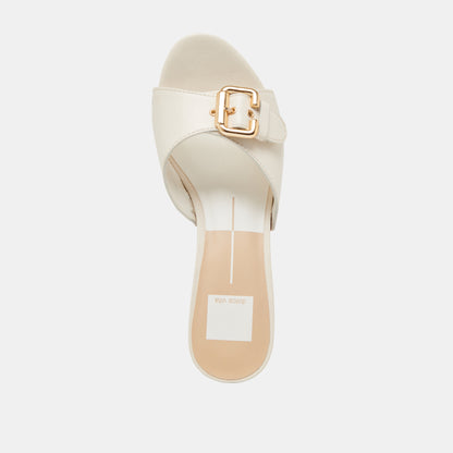 YALAH HEELS OFF WHITE LEATHER