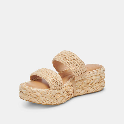 CORLA SANDALS LT NATURAL RAFFIA