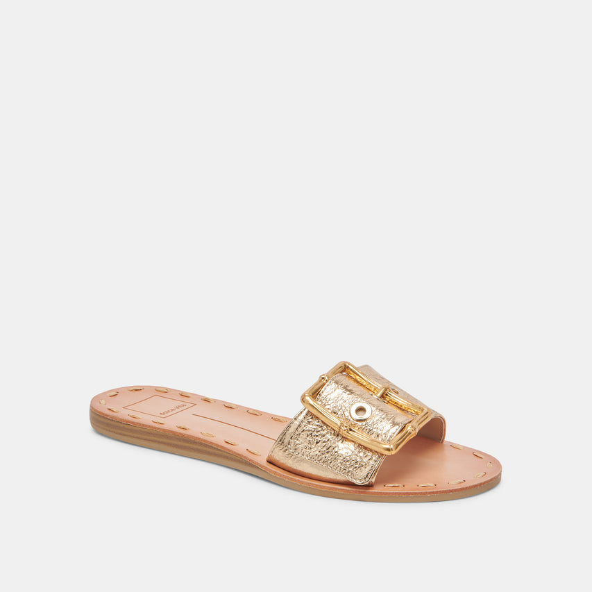 DASA SANDALS GOLD CRACKLED LEATHER