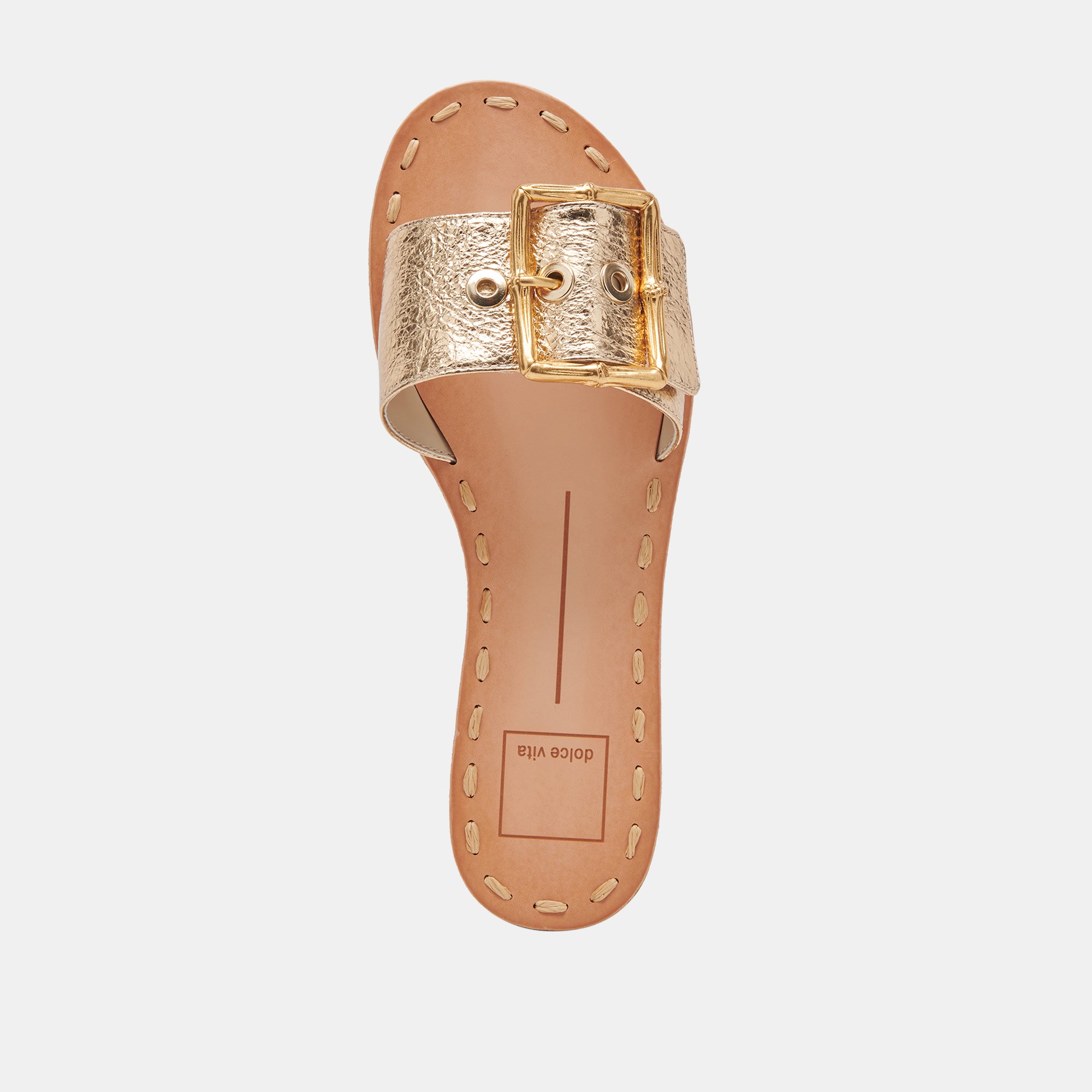 DASA SANDALS GOLD CRACKLED LEATHER – Dolce Vita