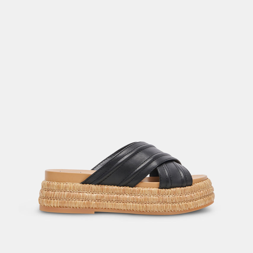 WESLEE SANDALS BLACK LEATHER