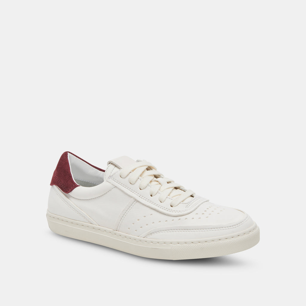 BODEN SNEAKERS WHITE MAROON LEATHER – Dolce Vita