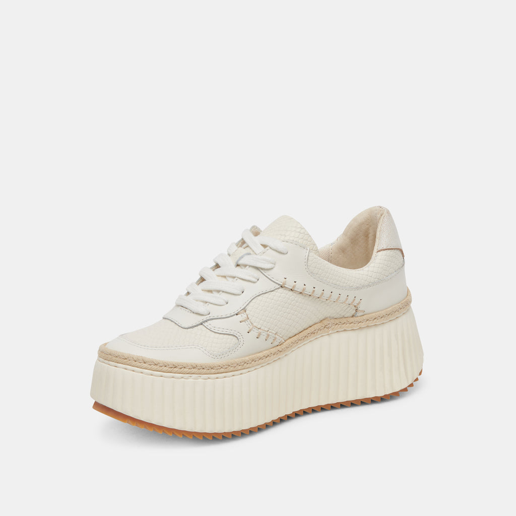 DANDI SNEAKERS OFF WHITE EMBOSSED LEATHER – Dolce Vita