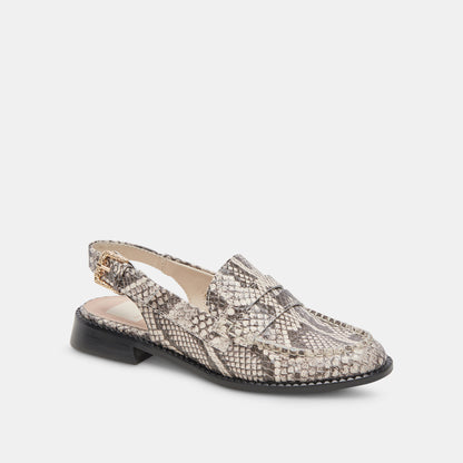 HARDI LOAFERS BLACK WHITE EMBOSSED SNAKE