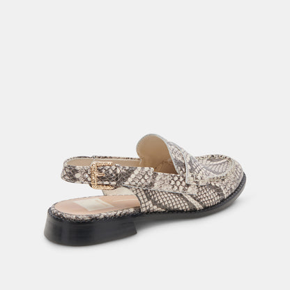 HARDI LOAFERS BLACK WHITE EMBOSSED SNAKE