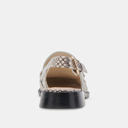 HARDI LOAFERS BLACK WHITE EMBOSSED SNAKE