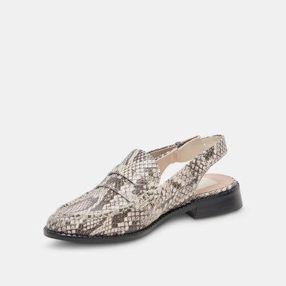 HARDI LOAFERS BLACK WHITE EMBOSSED SNAKE