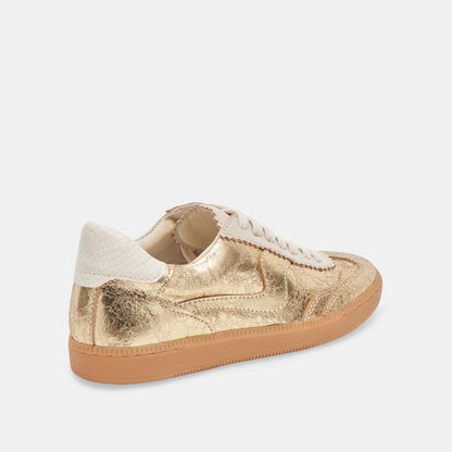 NOTICE WIDE SNEAKERS GOLD DISTRESSED LEATHER