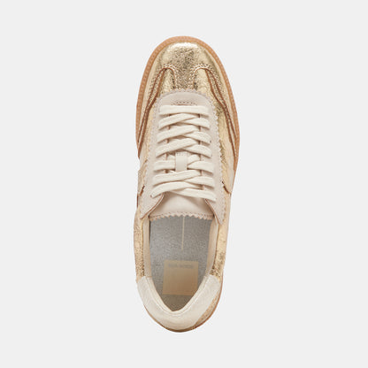 NOTICE WIDE SNEAKERS GOLD DISTRESSED LEATHER