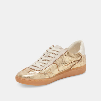 NOTICE WIDE SNEAKERS GOLD DISTRESSED LEATHER