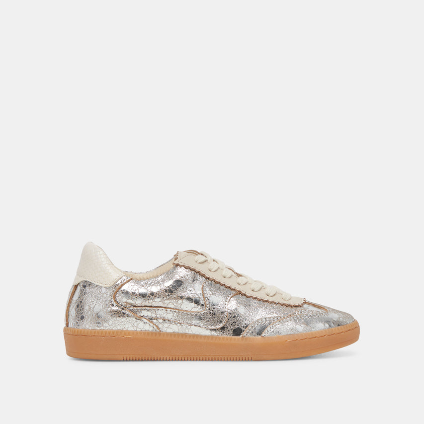 NOTICE WIDE SNEAKERS SILVER DISTRESSED LEATHER