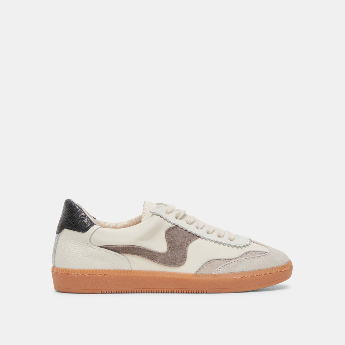 Notice Sneakers White Grey Leather | Leather Gum Sole Sneakers – Dolce Vita