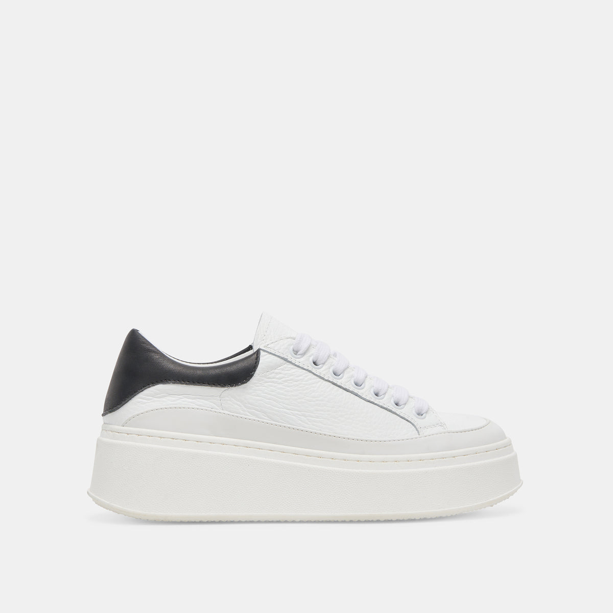 WYETT Sneakers White Black Leather | Leather White Black Sneakers ...