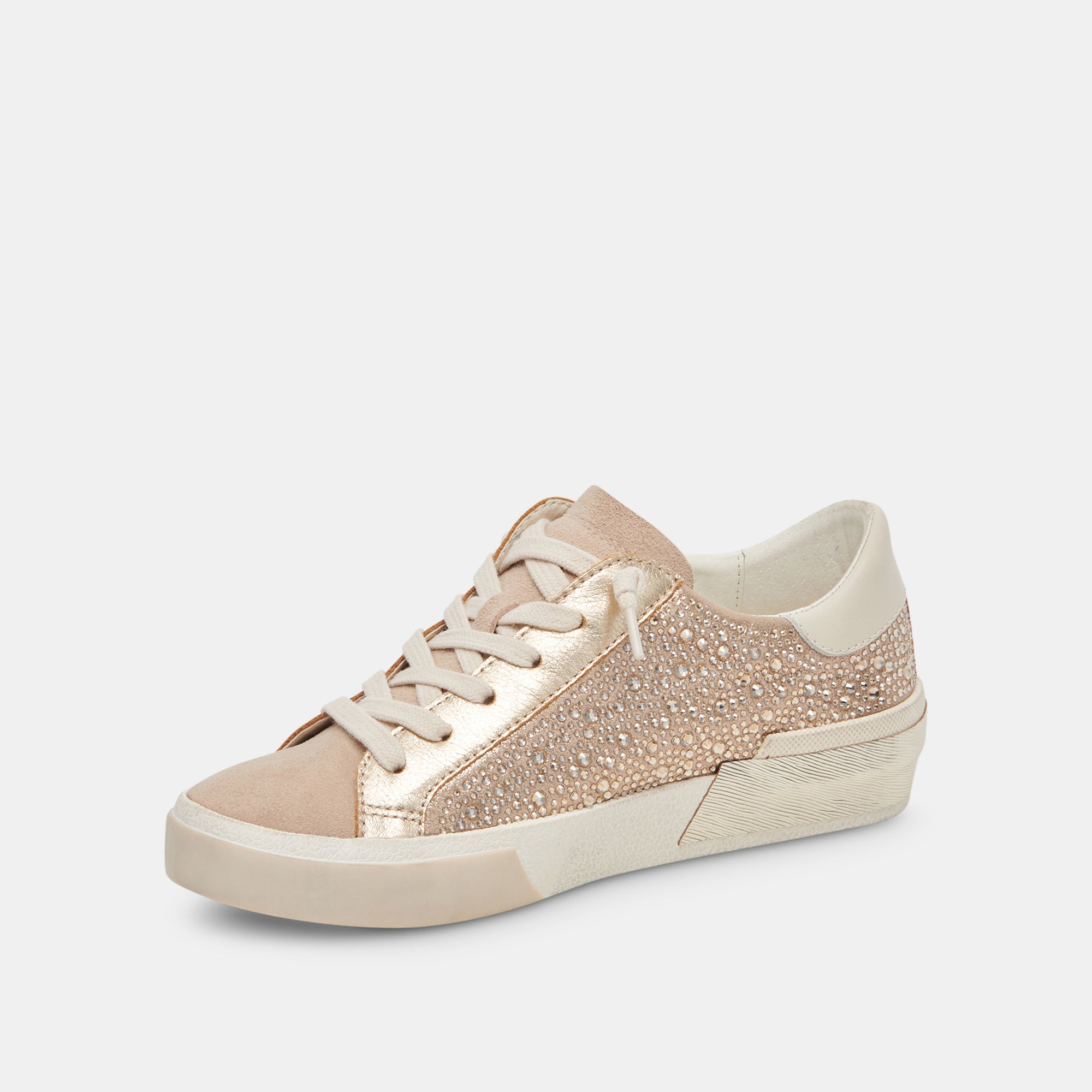 ZINA CRYSTAL SNEAKERS GOLD SUEDE – Dolce Vita