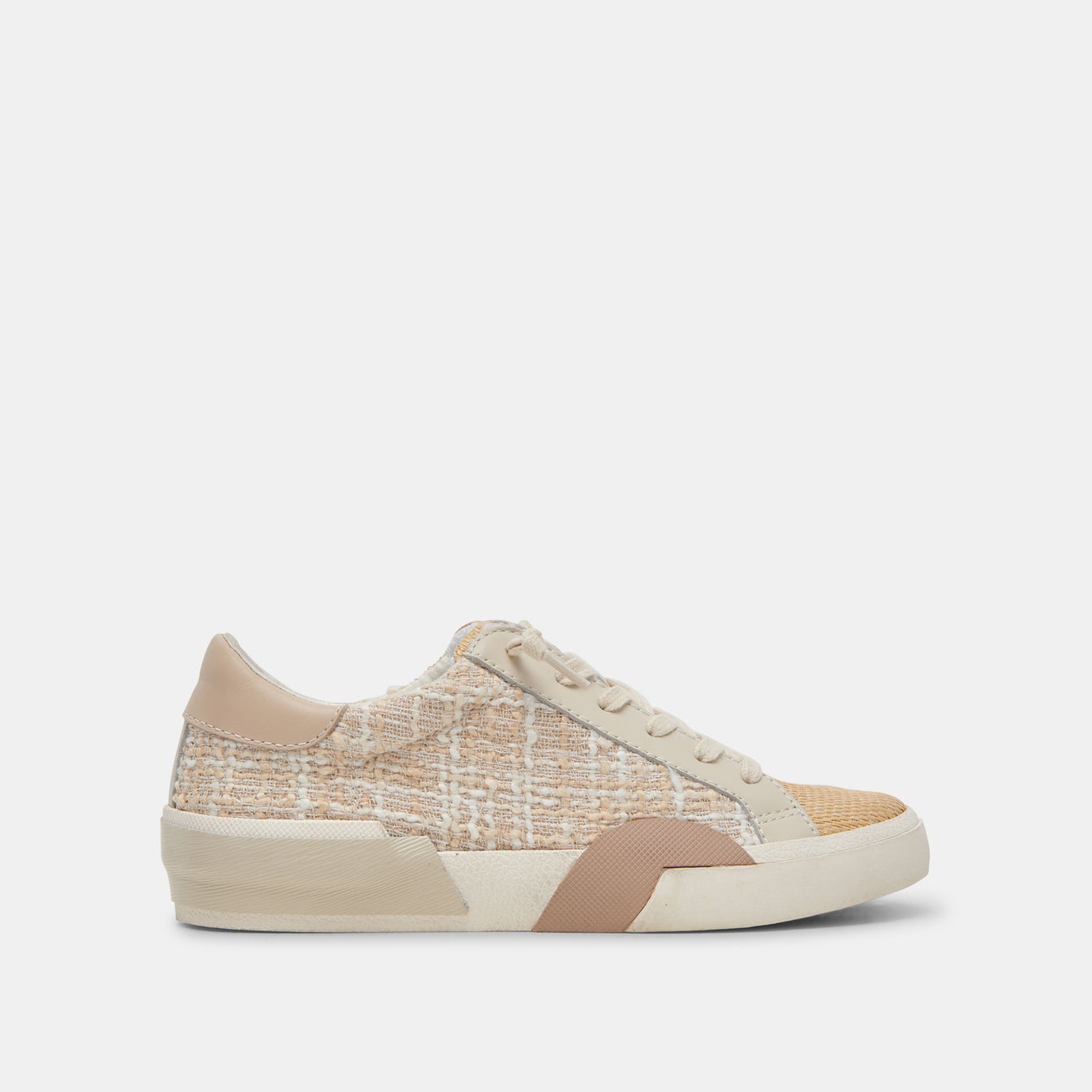 ZINA Sneakers Beige Multi Woven | Women's Elevated Beige Sneakers ...