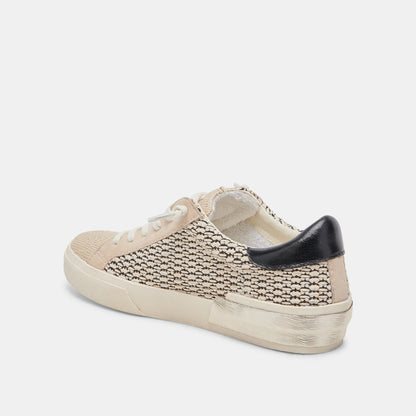 ZINA SNEAKERS BLACK NATURAL RAFFIA