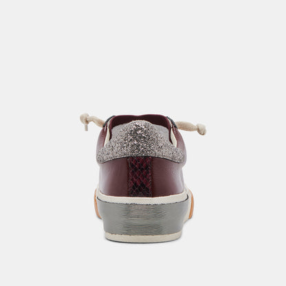 ZINA SNEAKERS BURGUNDY CRINKLE PATENT