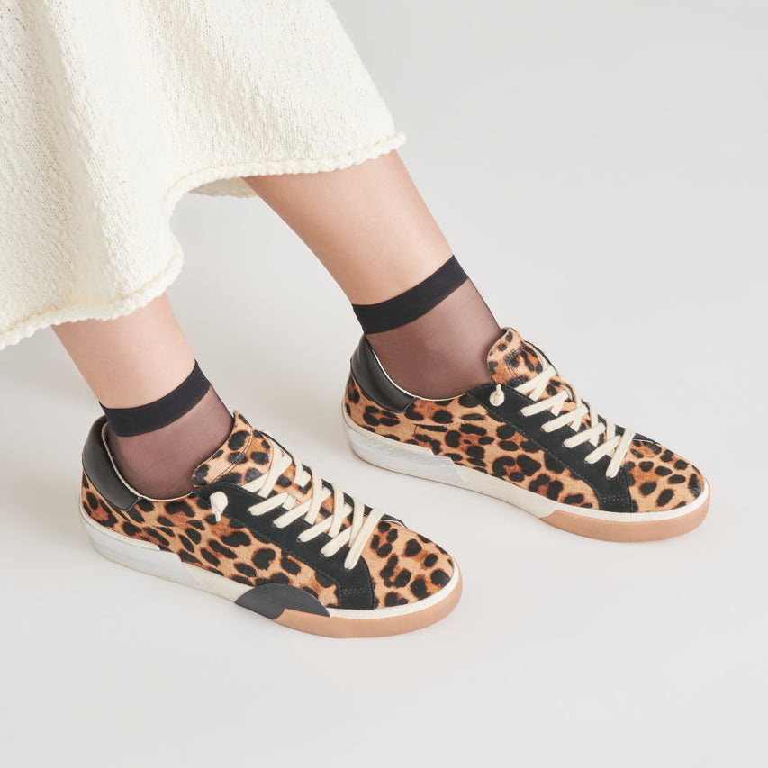 ZINA SNEAKERS LEOPARD BLACK CALF HAIR