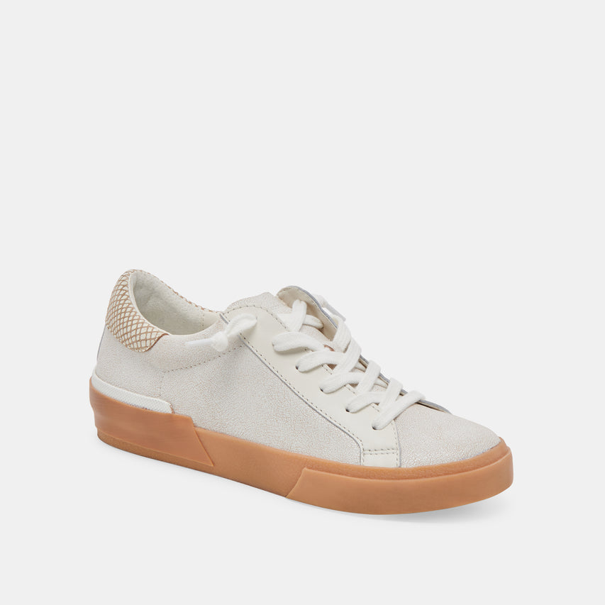 ZINA SNEAKERS IVORY MULTI CRACKLED LEATHER